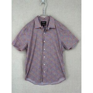 Bonobos Shirt Mens M Blue Red Floral Slim Fit Short Sleeve Button Up
